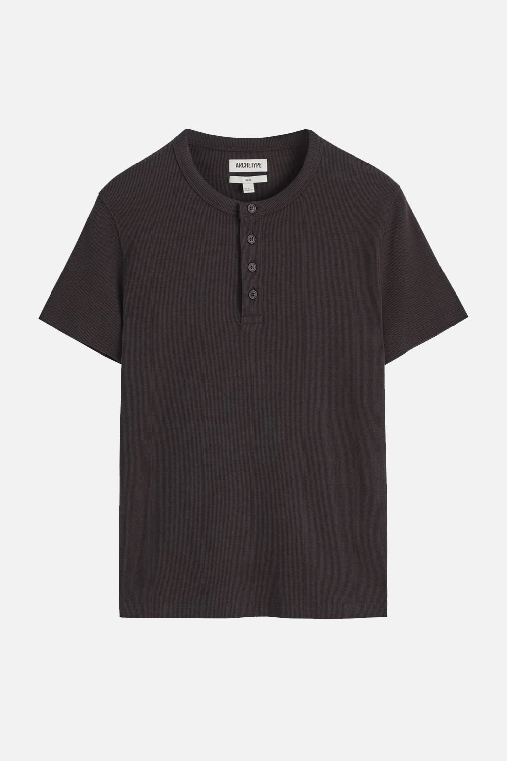 The Slim Crop Henley | Black