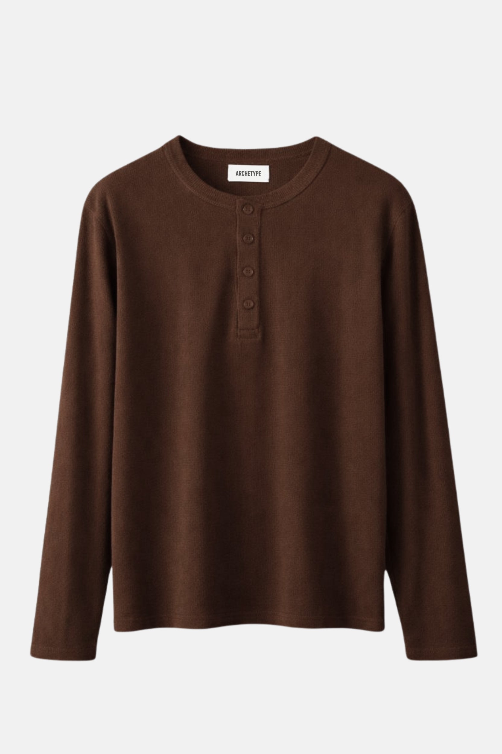 The Slim Crop Henley Longsleeve | Brown – Archetype