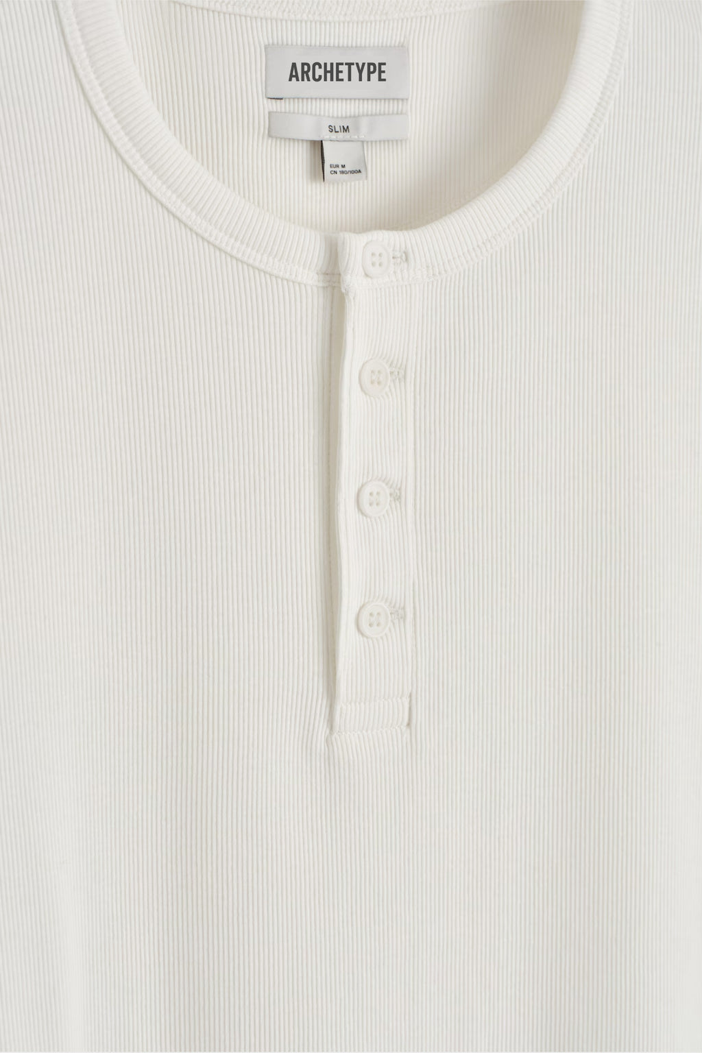 The Slim Crop Henley | White