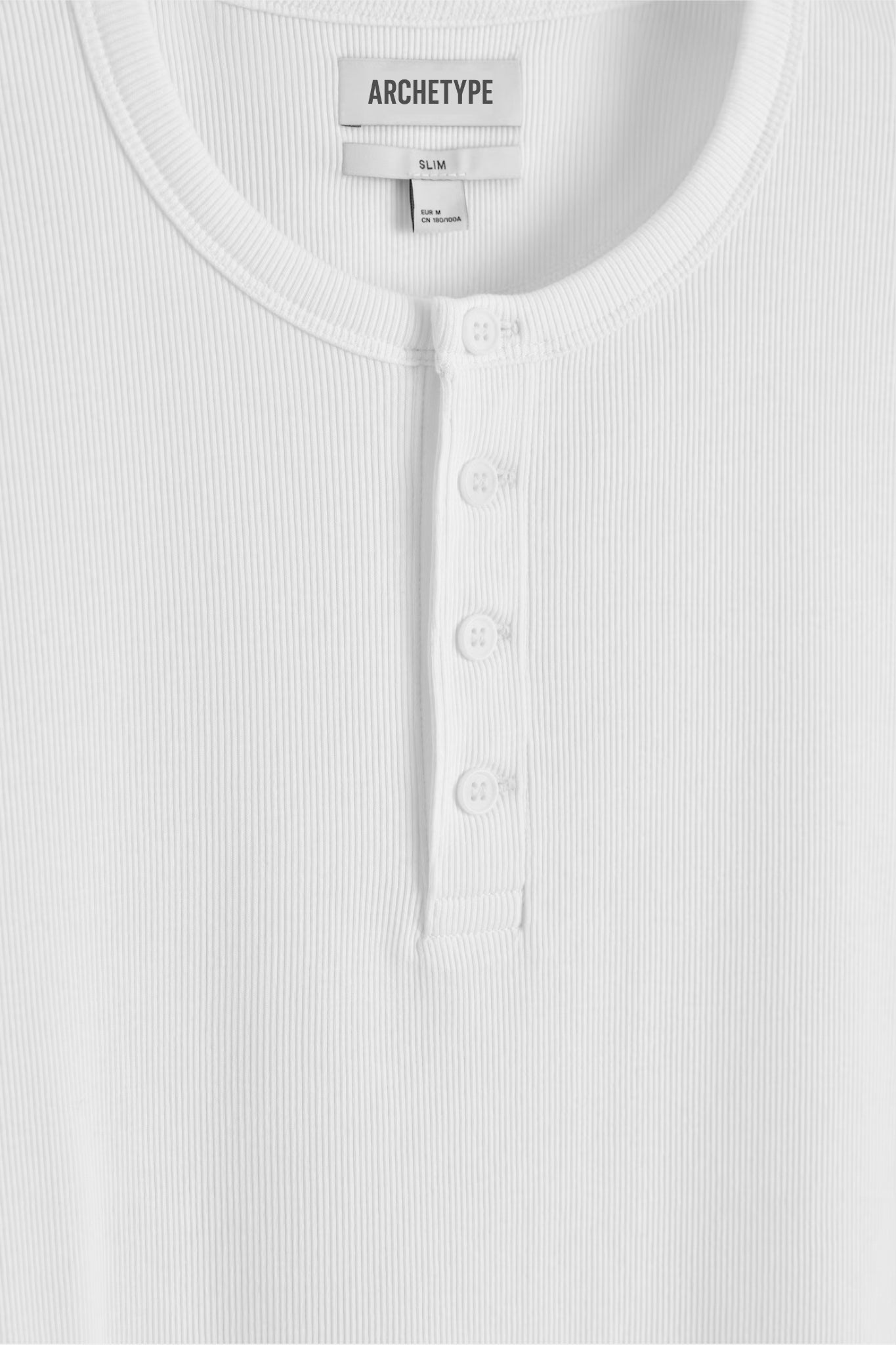 The Slim Crop Henley Longsleeve | White