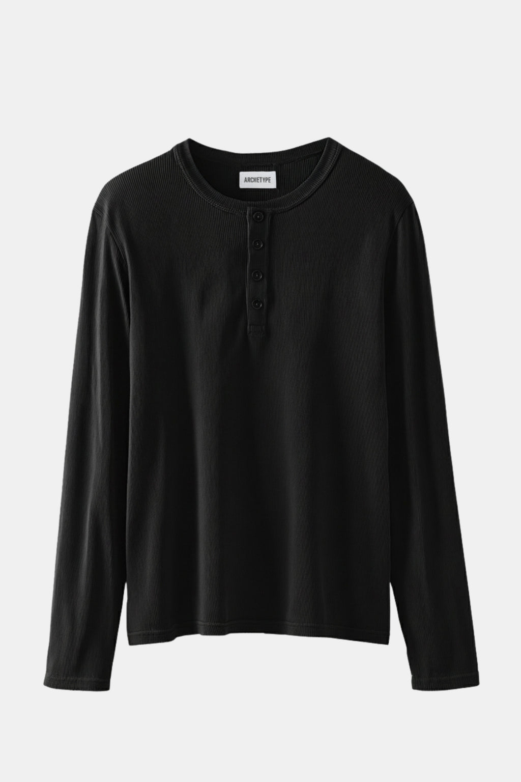 The Slim Crop Henley Longsleeve | Black