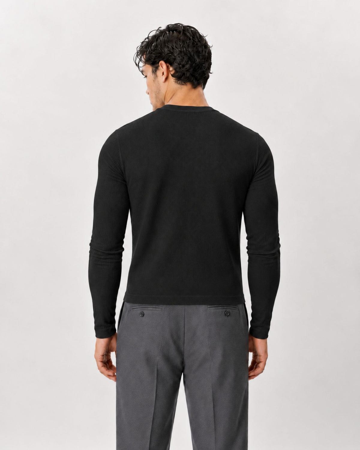 Classic Waffle Knit Henley