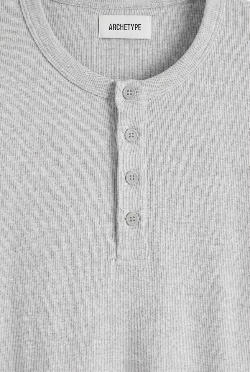 The Slim Crop Henley | Gray
