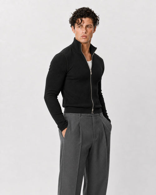 Slim Crop Full Zip Sweater