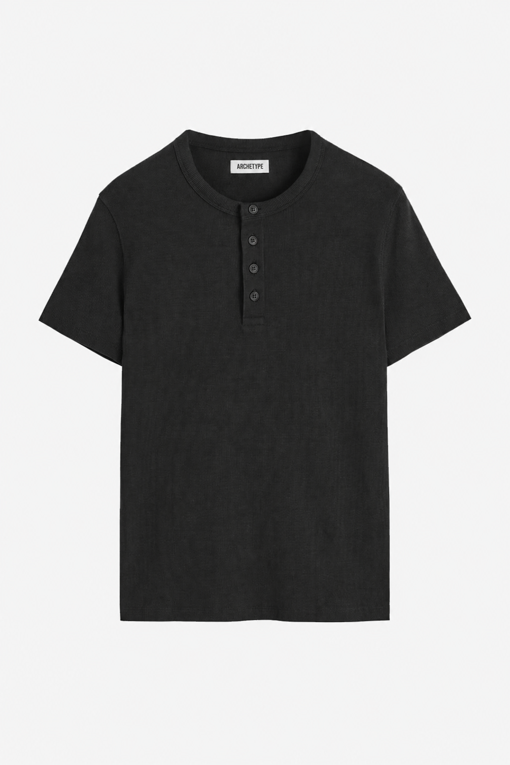 The Slim Crop Henley | Black