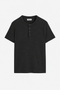 The Slim Crop Henley | Black