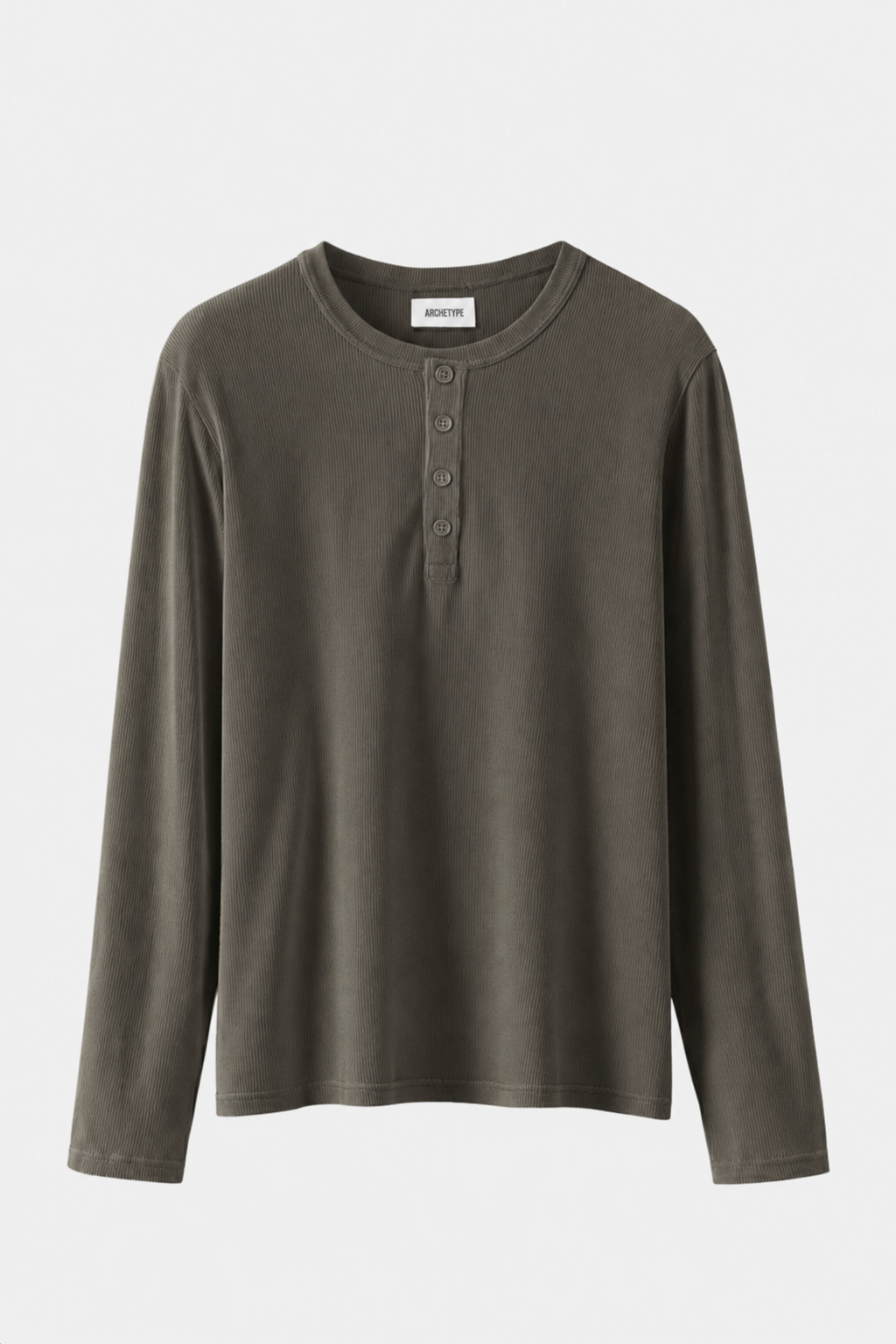 The Slim Crop Henley Longsleeve | Burnt Olive
