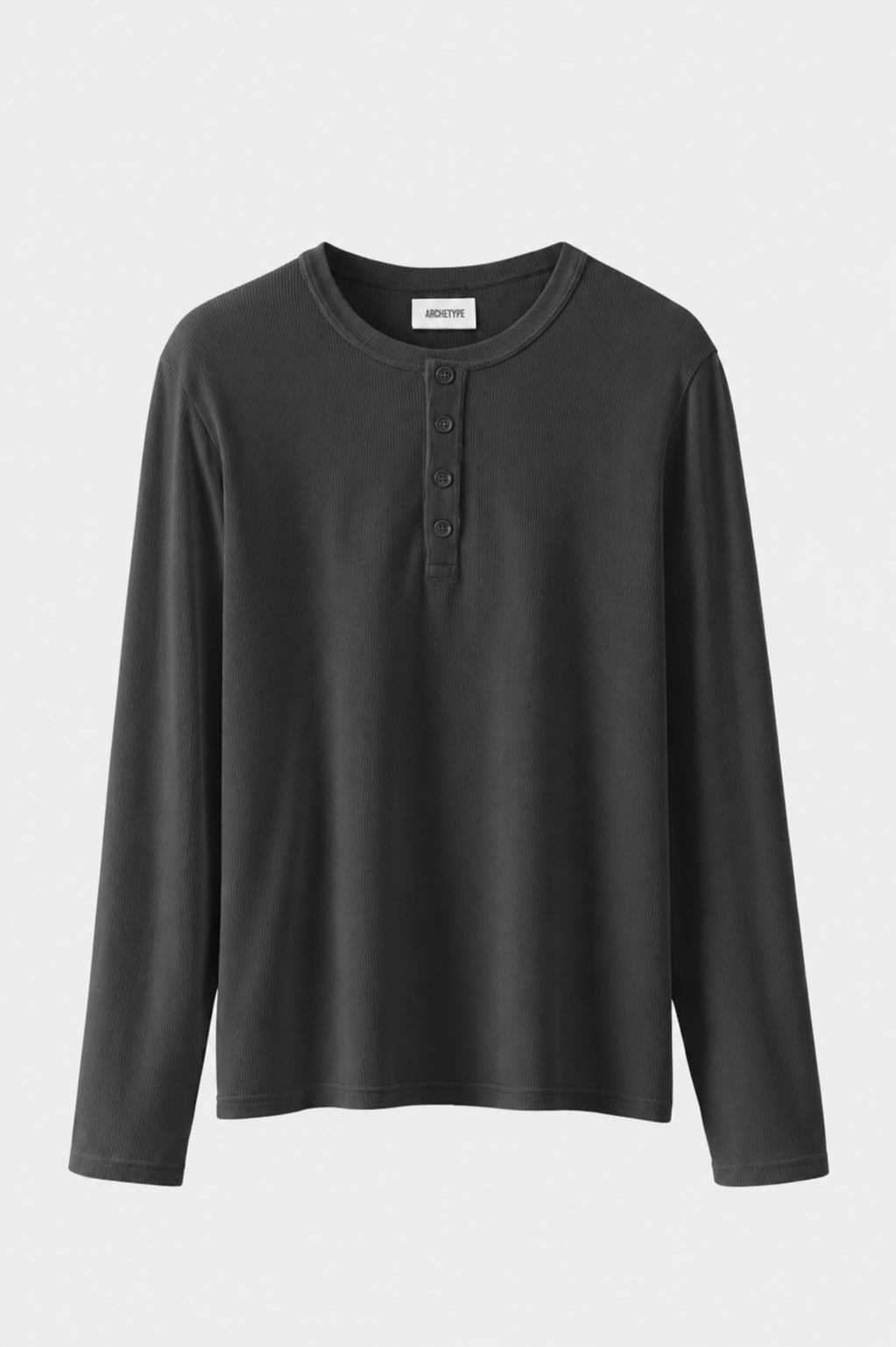 The Slim Crop Henley Longsleeve | Charcoal