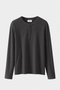 The Slim Crop Henley Longsleeve | Charcoal