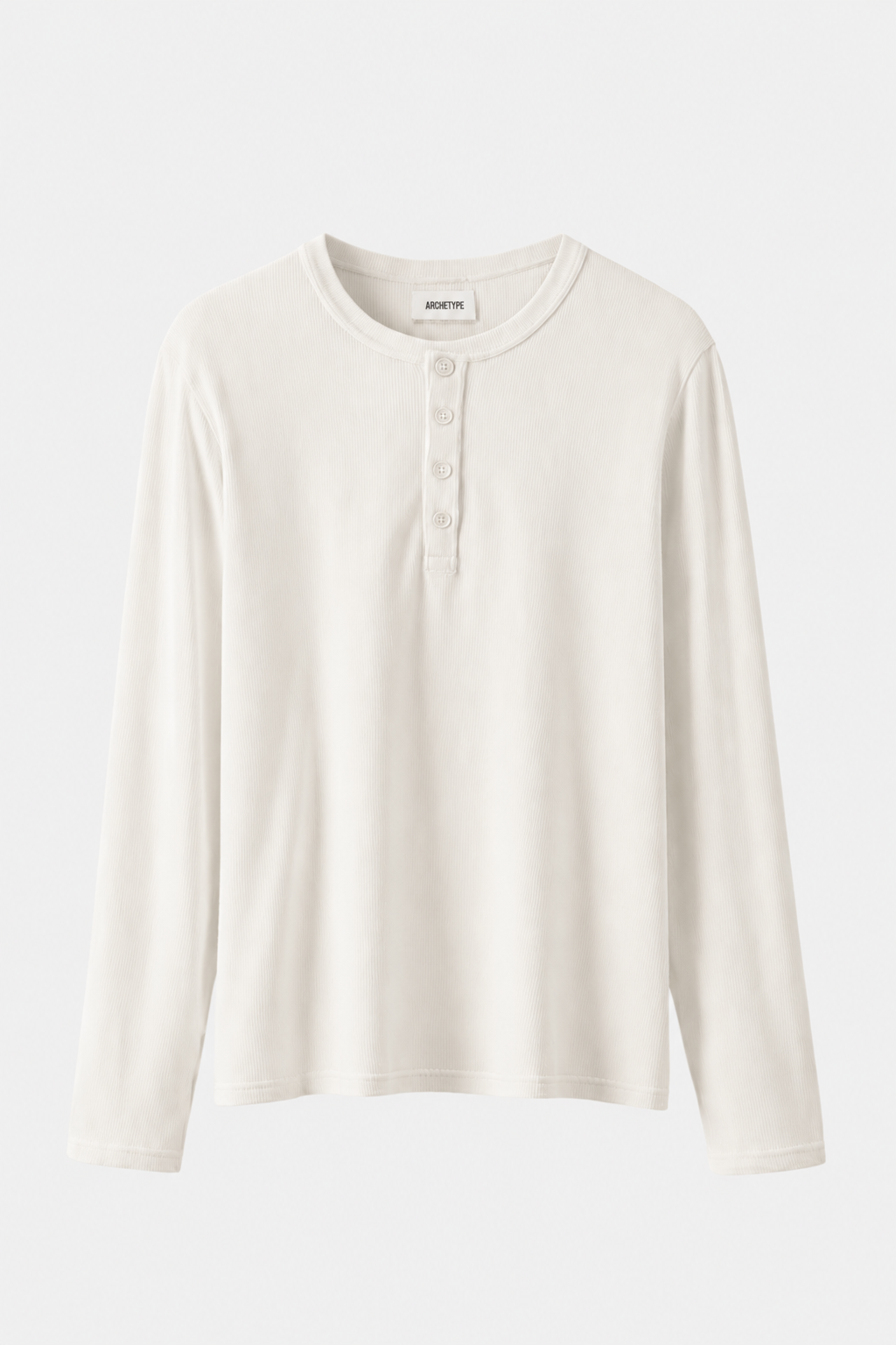 The Slim Crop Henley Longsleeve | Off White