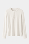 The Slim Crop Henley Longsleeve | Off White