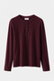 The Slim Crop Henley Longsleeve | Wine Red