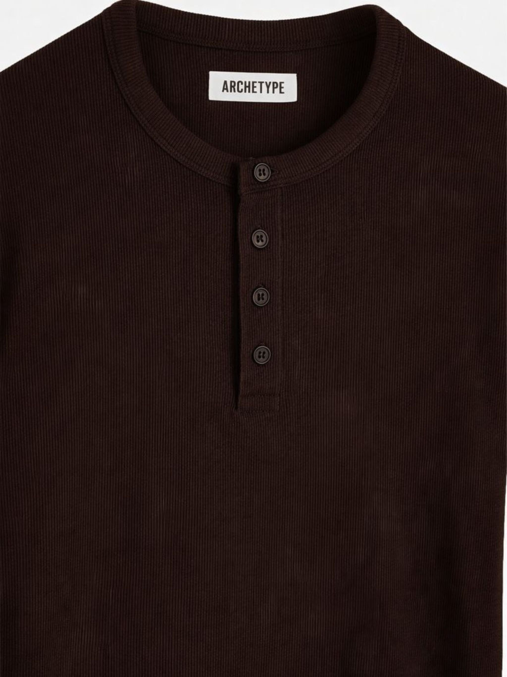 Slim Crop Henley Longsleeve in Brown 4