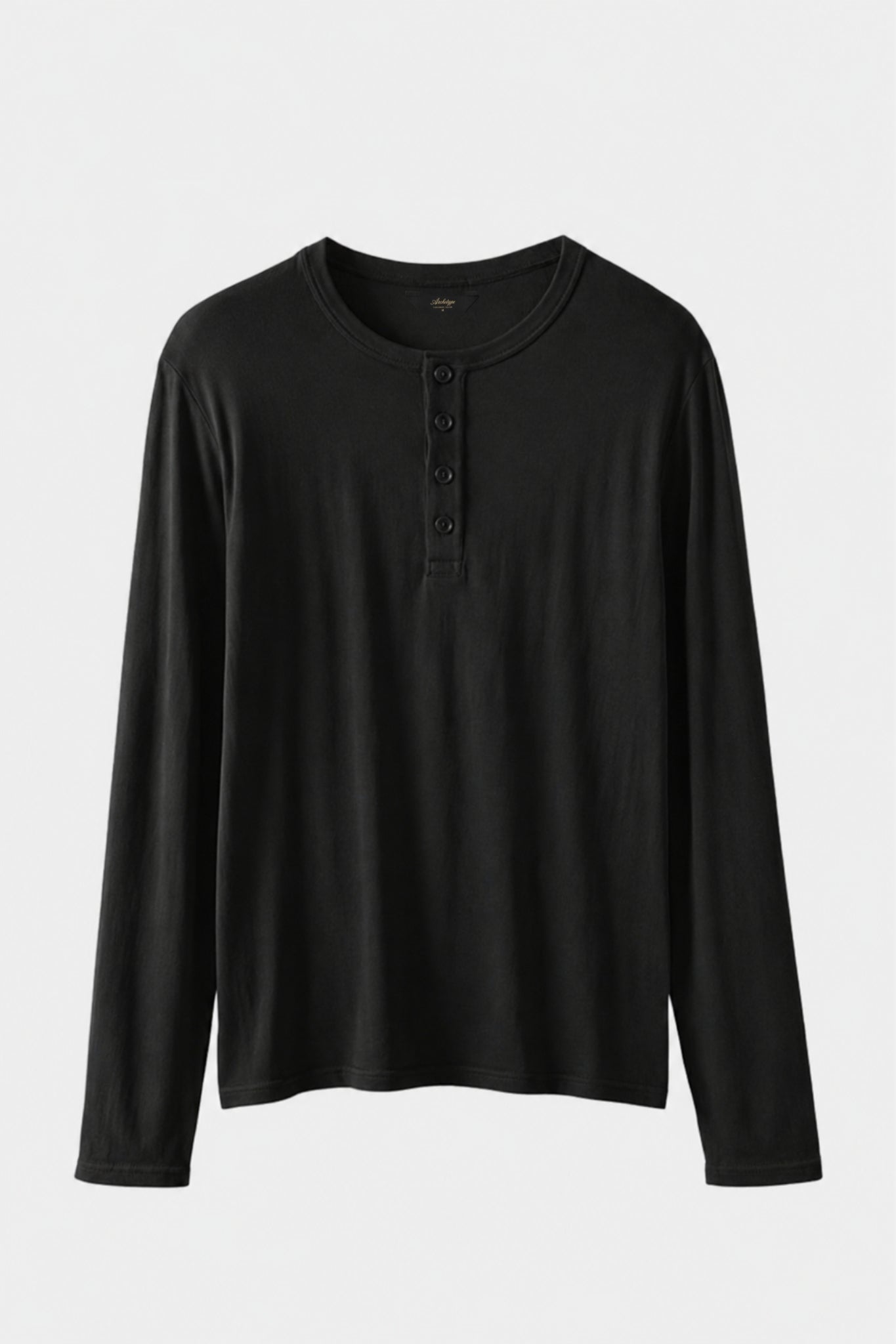 The Cashmere Blend Longsleeve Henley | Black