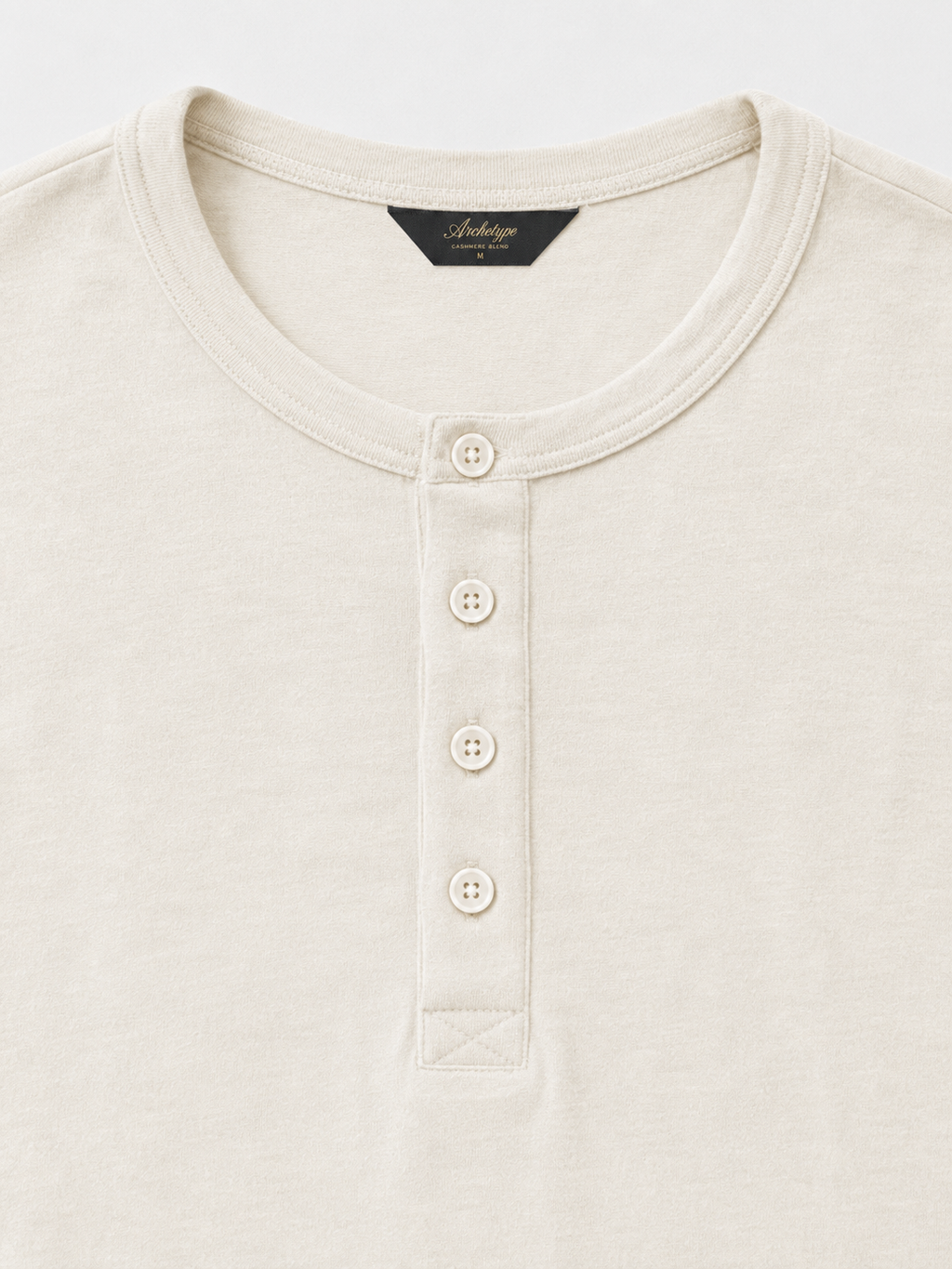 The Cashmere Blend Longsleeve Henley | Cream