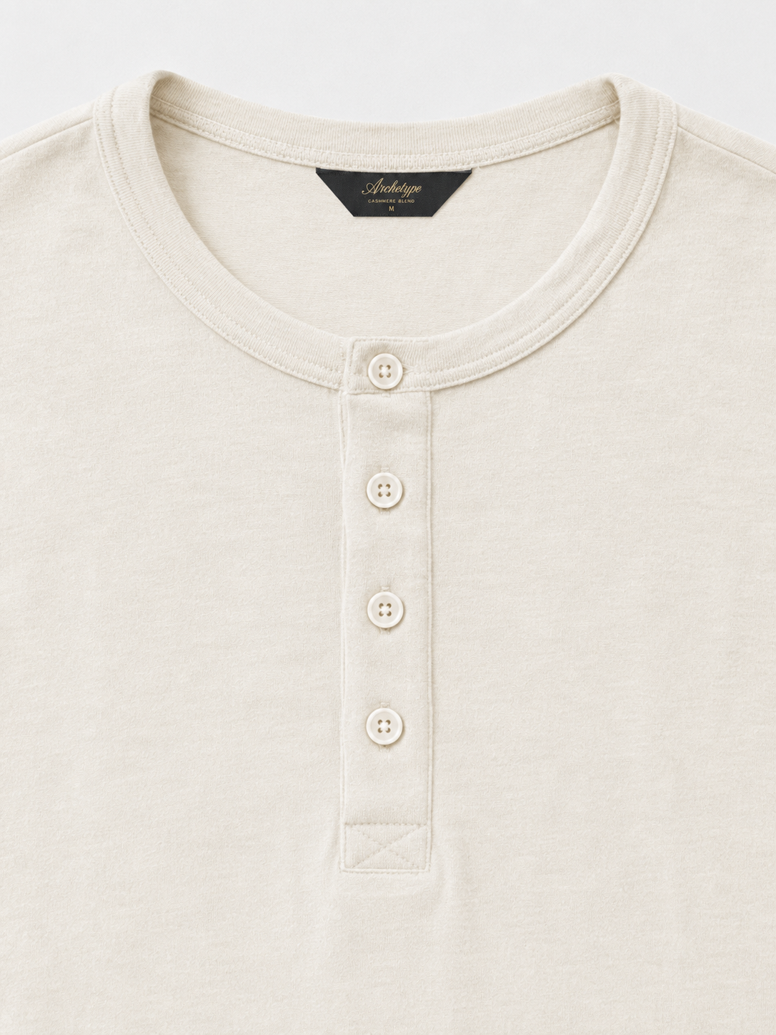 The Cashmere Blend Longsleeve Henley | Cream