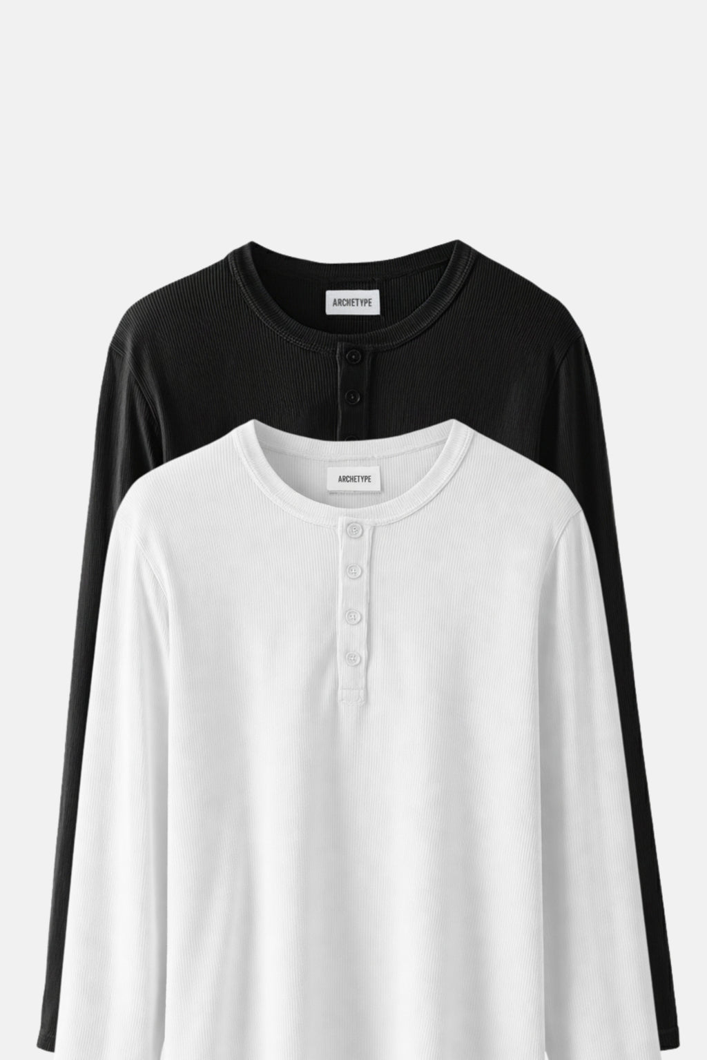 The Longsleeve Henley 2-Pack | Black & White