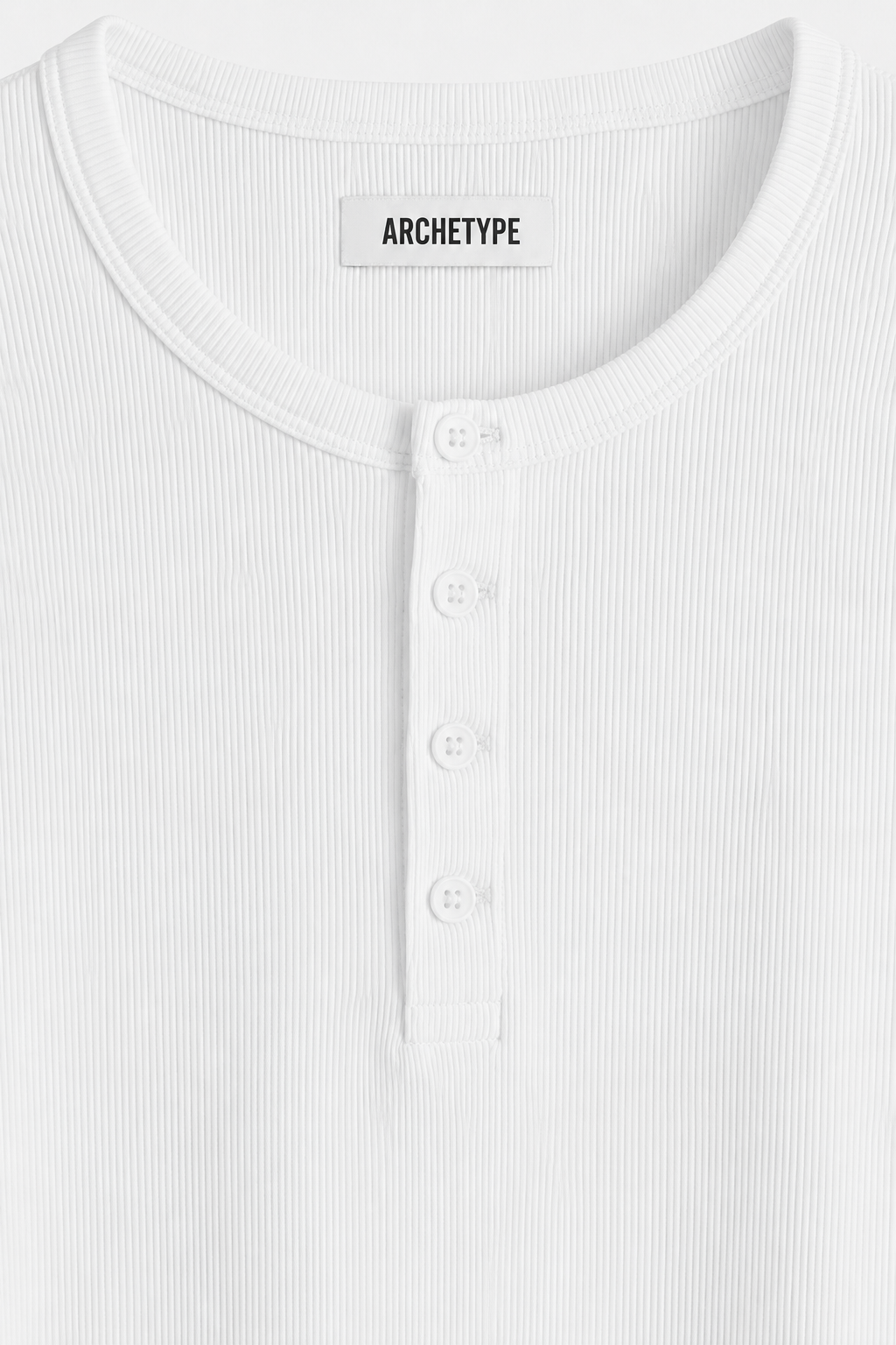 The Slim Crop Henley | White