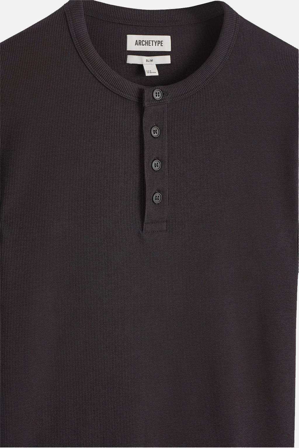 The Slim Crop Henley | Black