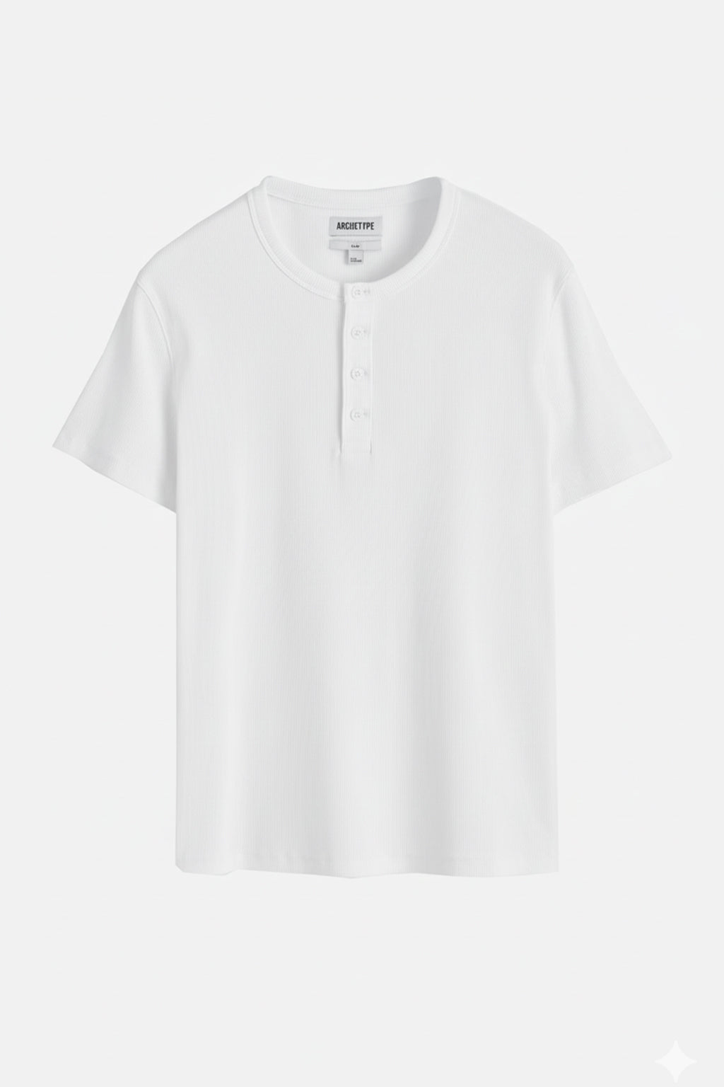 White t-shirt on a light gray background