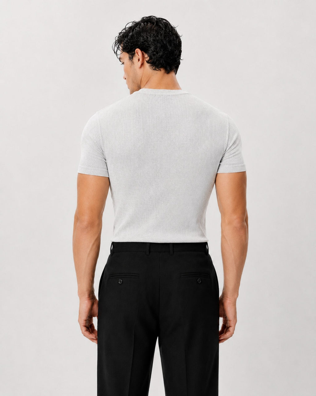 The Slim Crop Henley | Heather