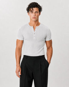 The Slim Crop Henley | Heather