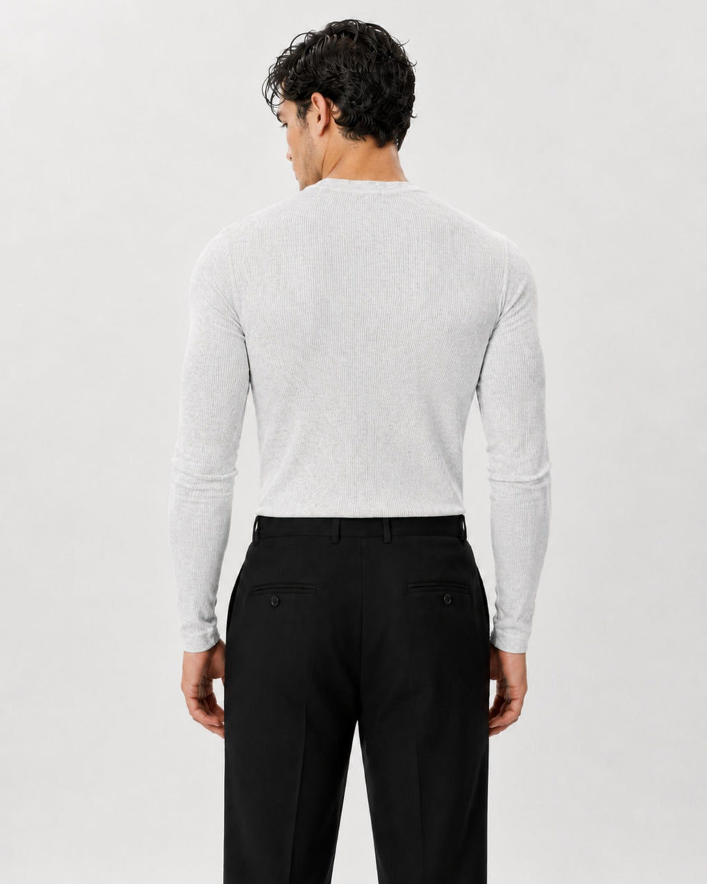 The Slim Crop Henley Longsleeve | Heather