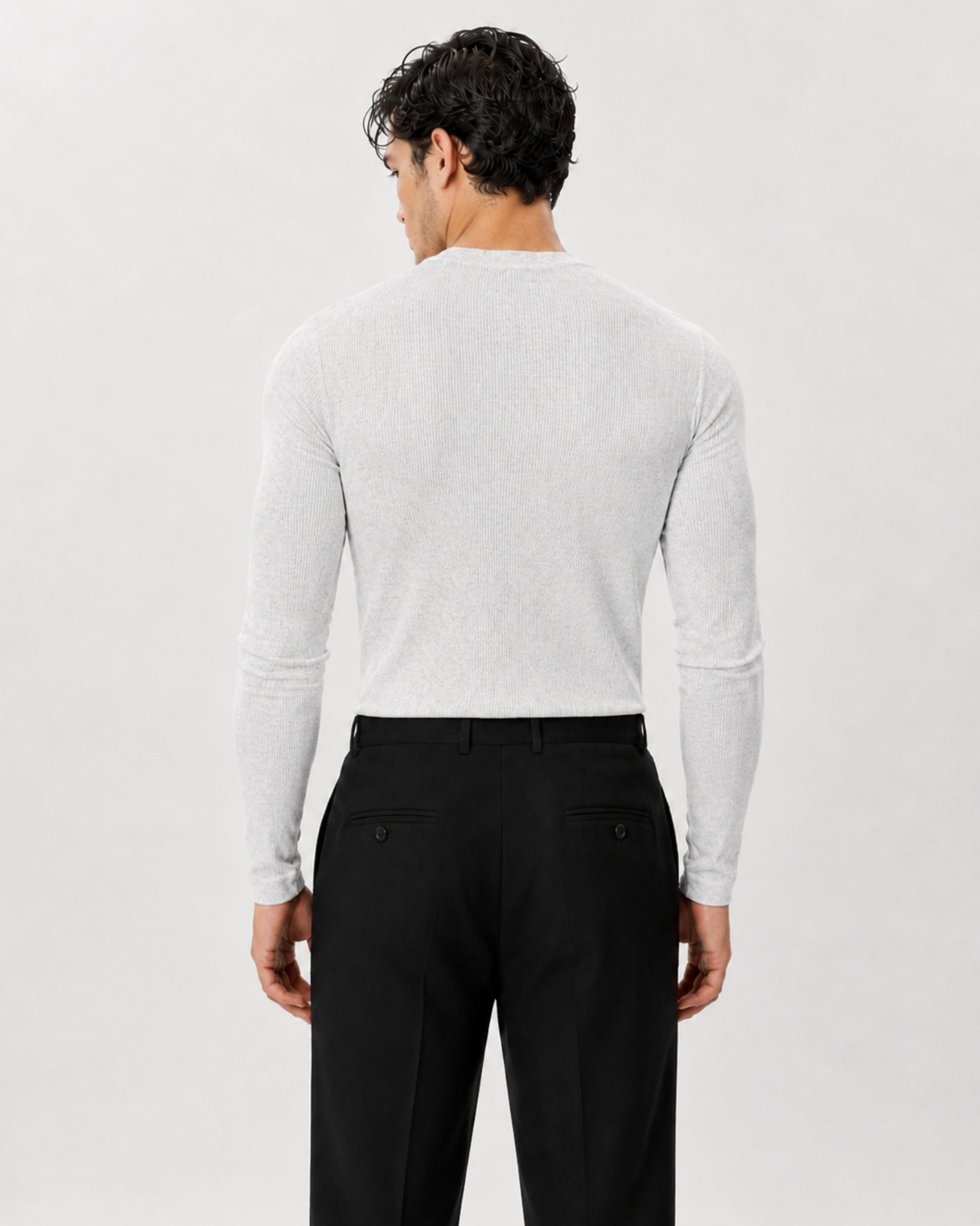 The Slim Crop Henley Longsleeve | Heather