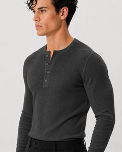 The Slim Crop Henley Longsleeve | Slate