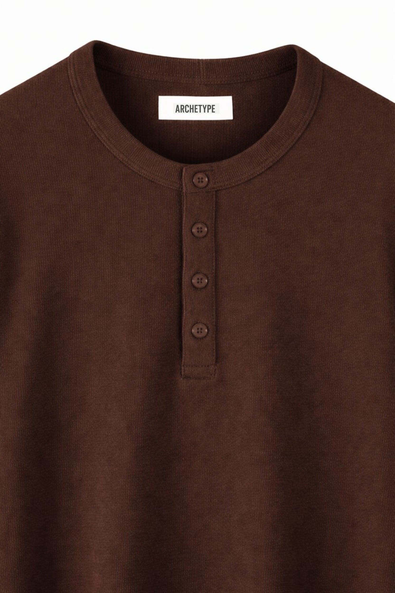 The Slim Crop Henley Longsleeve | Brown