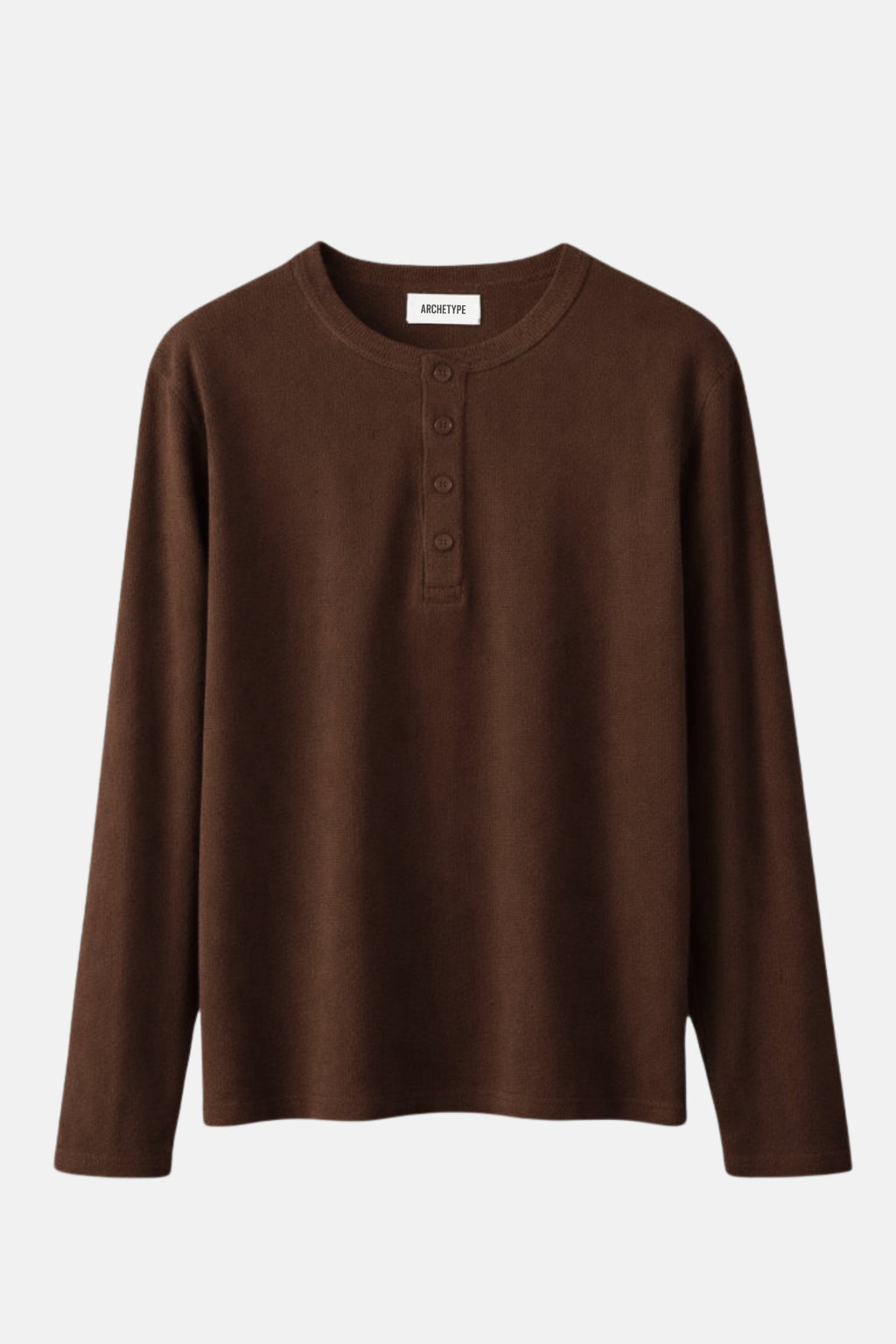 The Slim Crop Henley Longsleeve | Brown