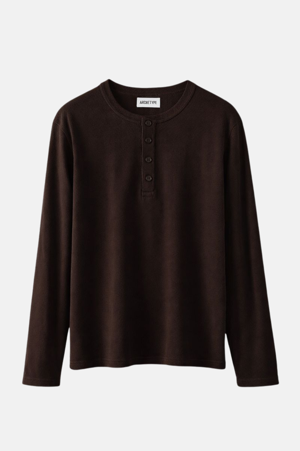 Brown long-sleeve shirt on a white background