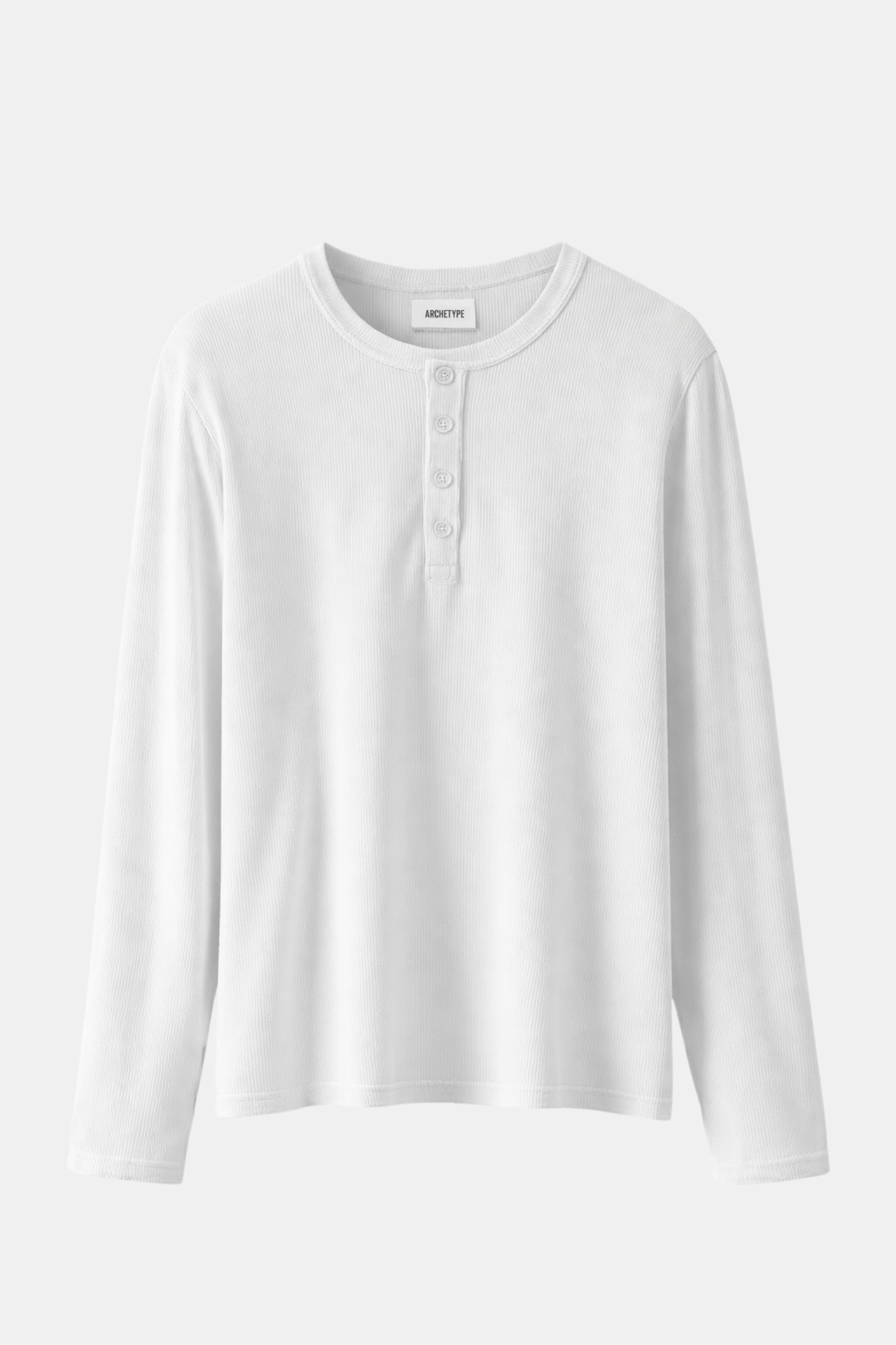 The Slim Crop Henley Longsleeve | White