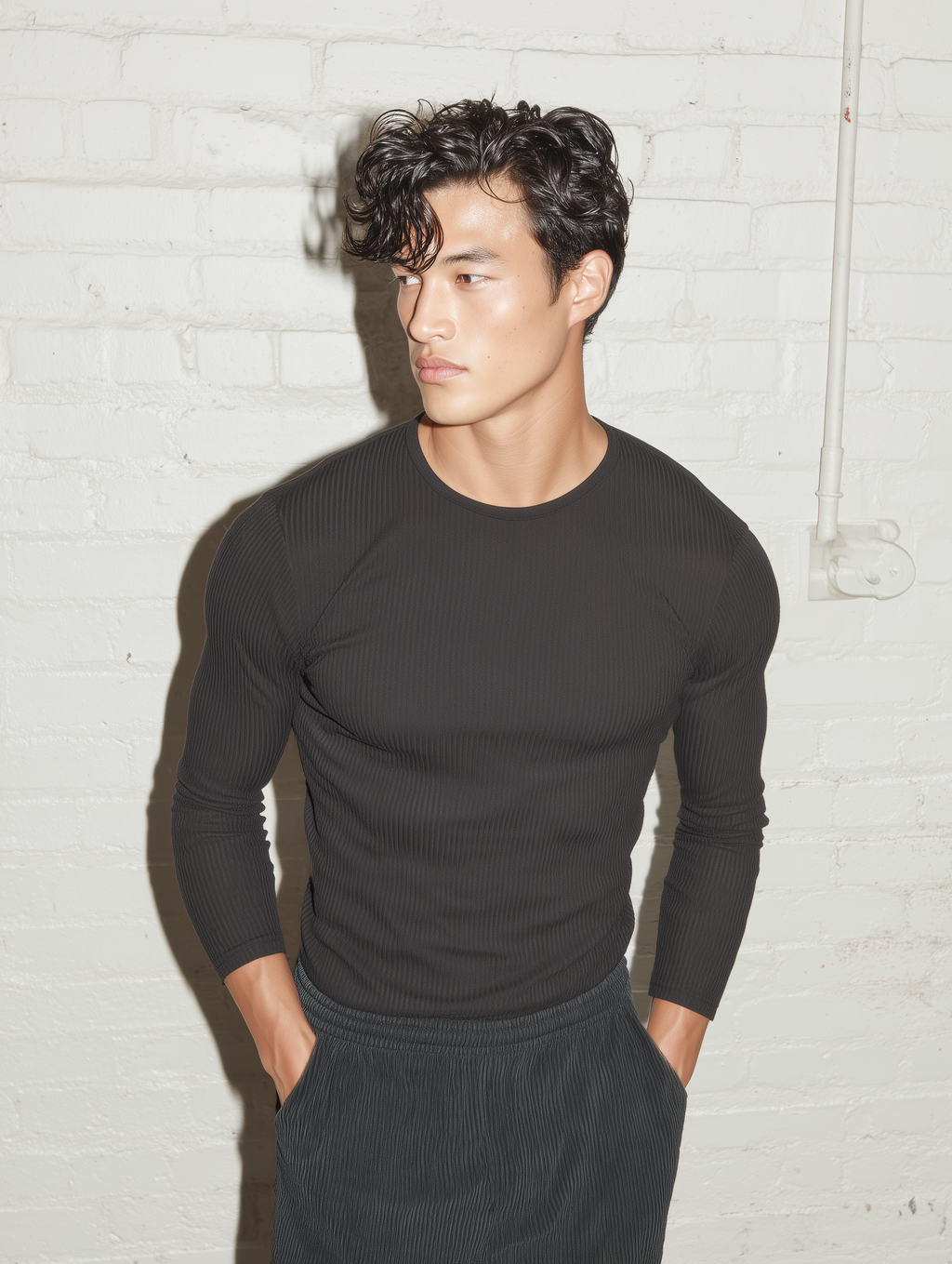 The Slim Crop Longsleeve | Black